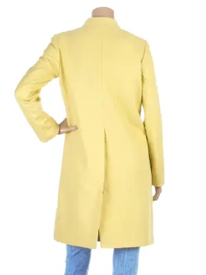 Veste manteau en chanvre et soie jaune citron doux Px boutique 2750€ Taille 38 — photo 4