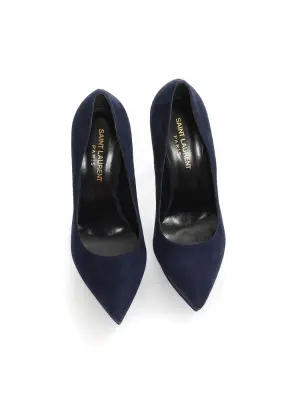 Escarpins THE JANIS plateforme et talon stiletto en suede bleu marine Prix boutique 560€ Taille 36 — photo 3