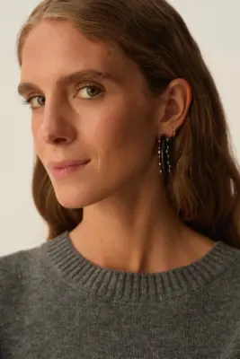 Boucles D'Oreilles Lalbert Noir/Argent — photo 3