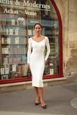Vanessa Knit Dress - Cream — photo 3
