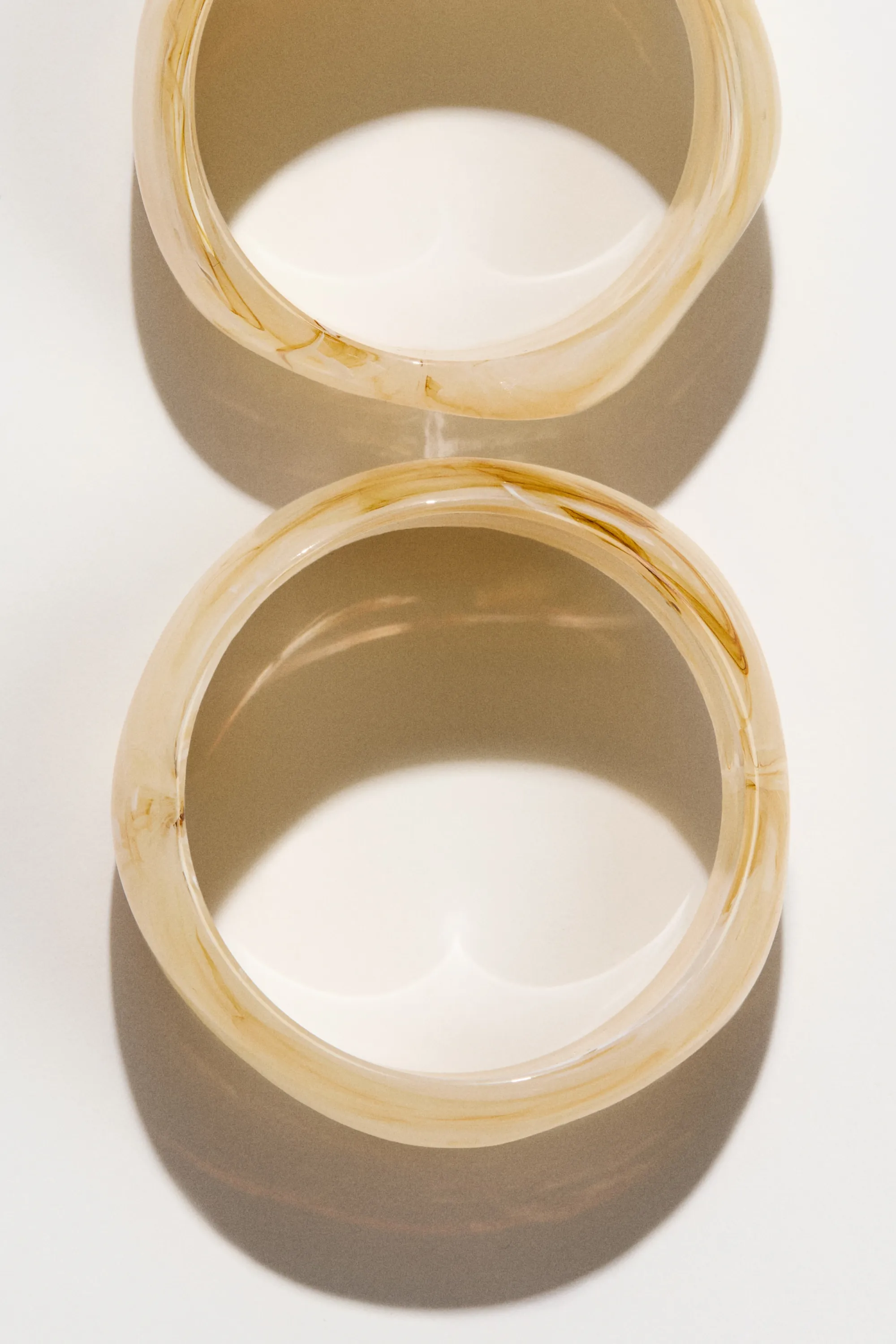 Bracelet jonc épais - Crème/marbré