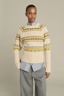 PULL LUIS MULTICO BEIGE — photo 3
