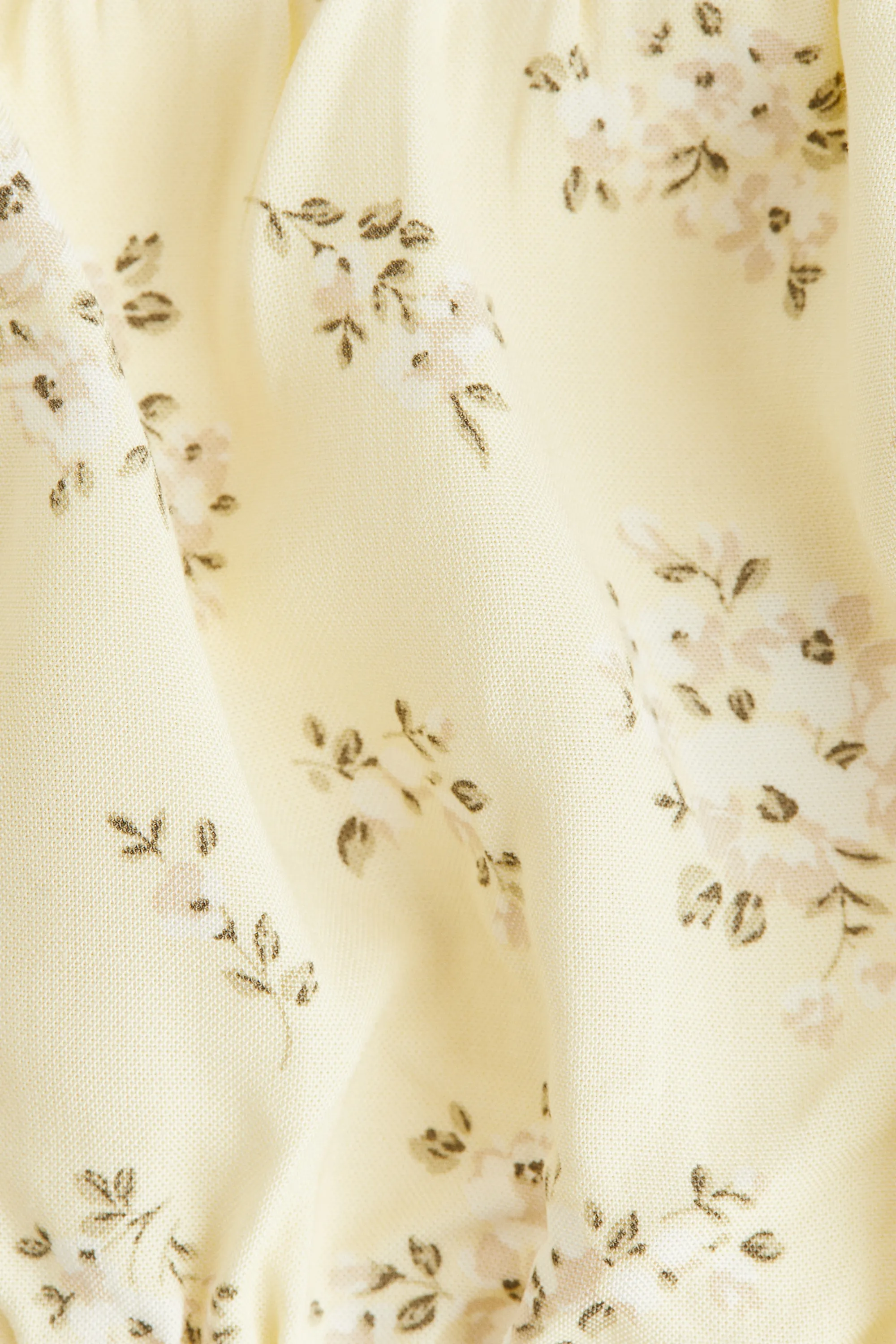 Robe à manches bouffantes - Jaune/fleuri