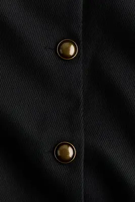 Veste en twill avec col sans rabat - Noir — photo 4