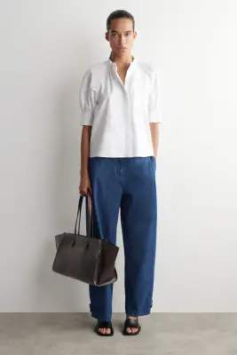 BLOUSE À MANCHES BALLON SMOCKÉES - BLANC — photo 1