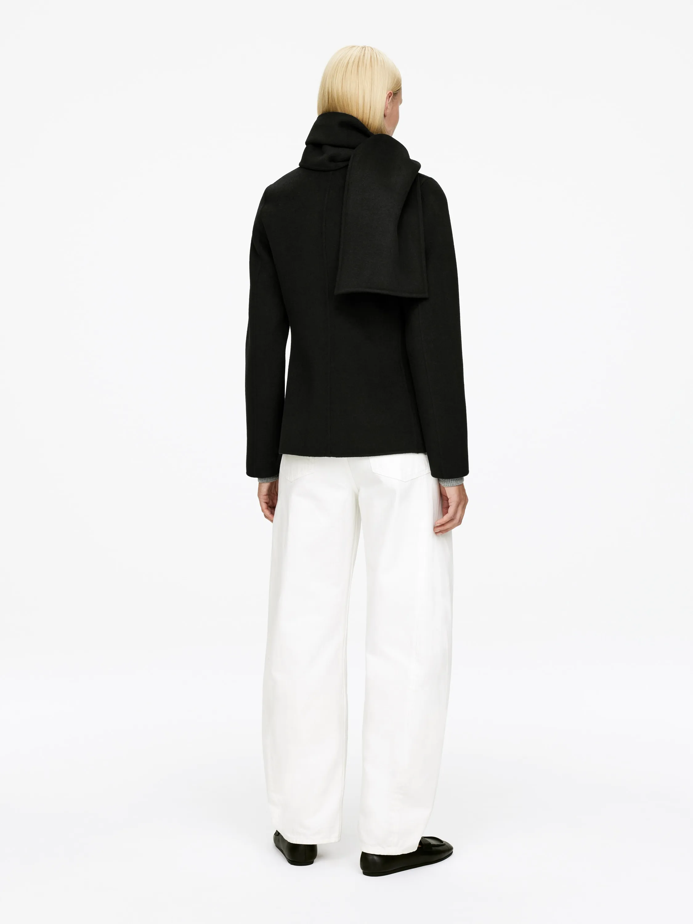 Blazer en laine doublée mélangée - Noir