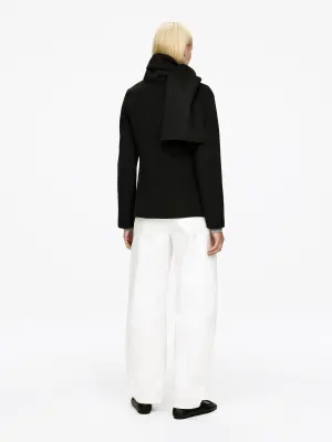 Blazer en laine doublée mélangée - Noir — photo 1
