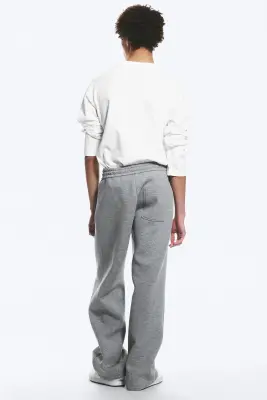 Pantalon en textile façon néoprène Loose Fit - Gris chiné — photo 3