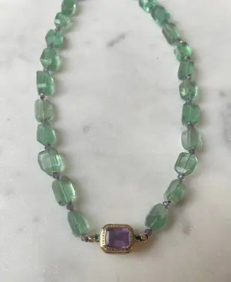 Nouveau ! ROOM SERVICE JEWELRY Collier Maldives Apatite Améthyste Lagon — photo 5