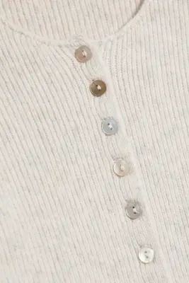 Cardigan en maille - Blanc cendré — photo 3