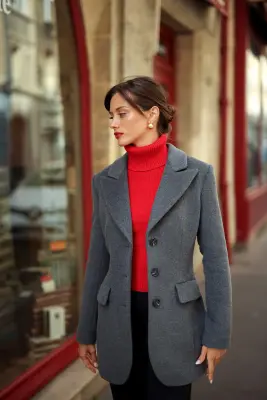 Victoire Blazer Coat - Grey melange — photo 1