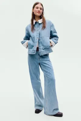 Veste en denim avec col - Bleu denim — photo 2