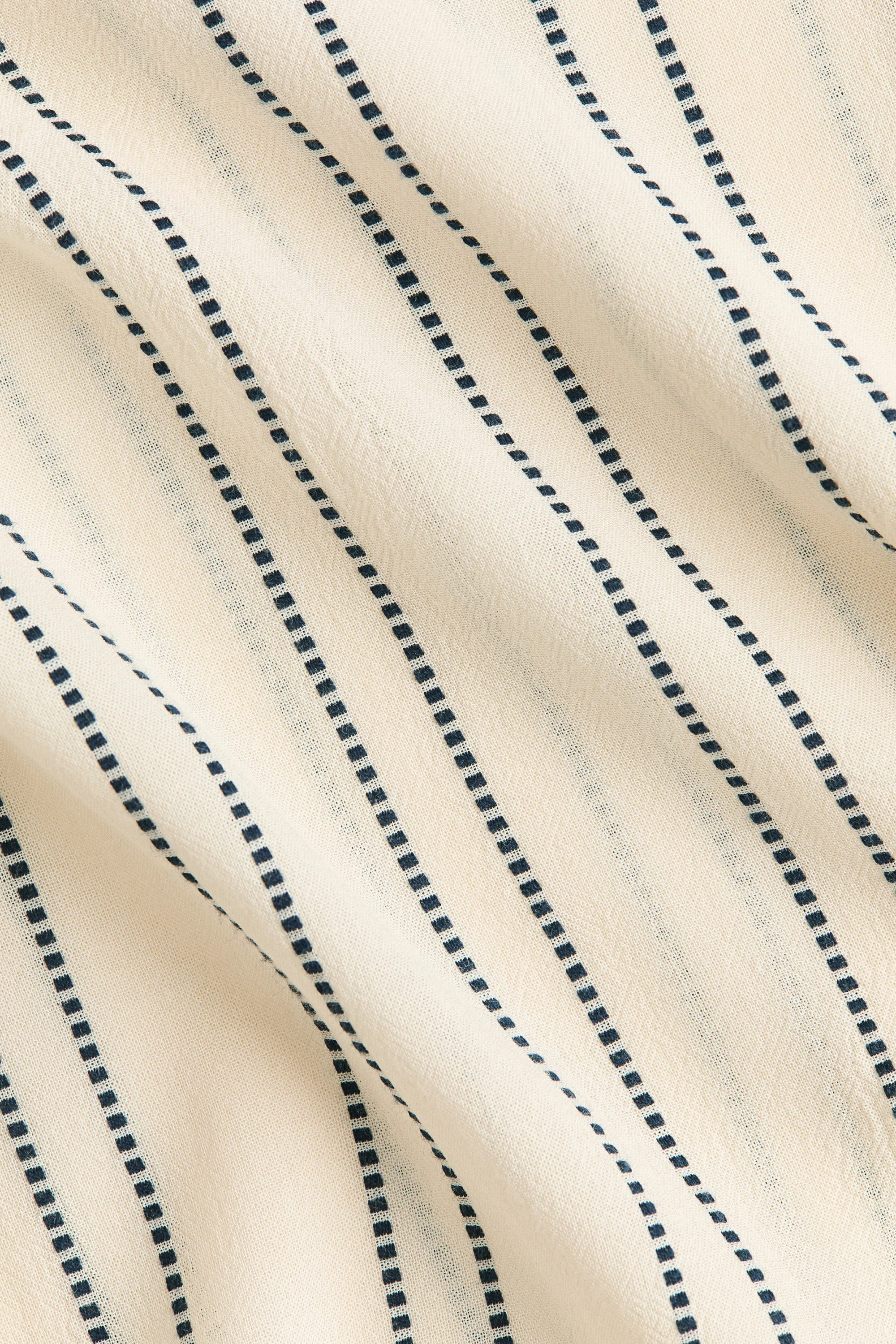 Pantalon large avec cordons de serrage - Beige clair/rayures bleues