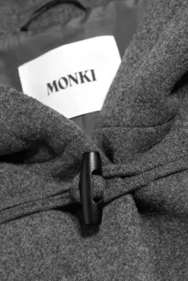 Duffle-coat à simple boutonnage en laine mélangée - Gris chiné — photo 4