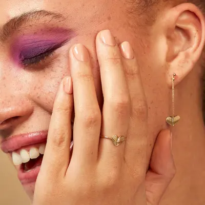 Bague Coeur Ligne — photo 1