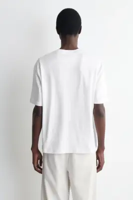 T-SHIRT DÉCONTRACTÉ EN COTON LÉGER - BLANC — photo 3