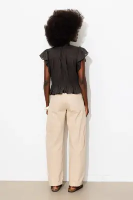 Blouse en cotonnade & guipures — photo 4