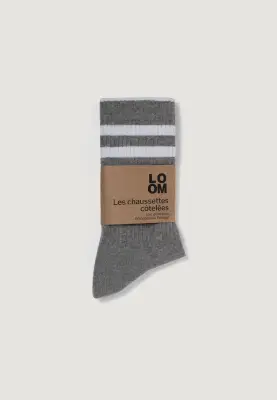 Les chaussettes côtelées - Gris — photo 2