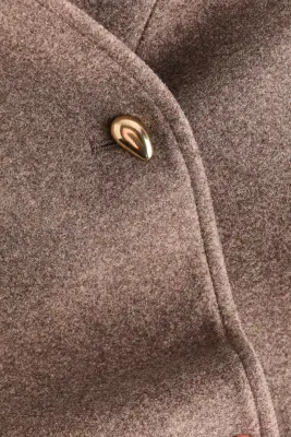 Manteau oversize en feutre - Taupe foncé — photo 4