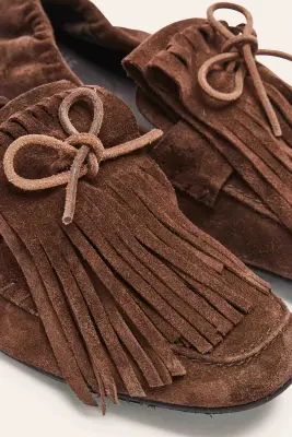 Mocassins Alix franges croûte de cuir moka — photo 5