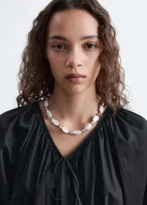 Blouse croisée en coton - Noir — photo 2