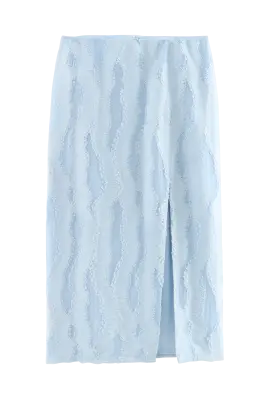 Jupe Donatelle bleu ciel texturé — photo 5