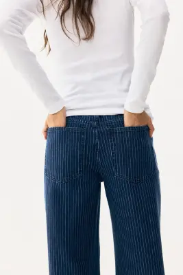 MAMA Jean large - Bleu denim/rayures tennis — photo 3