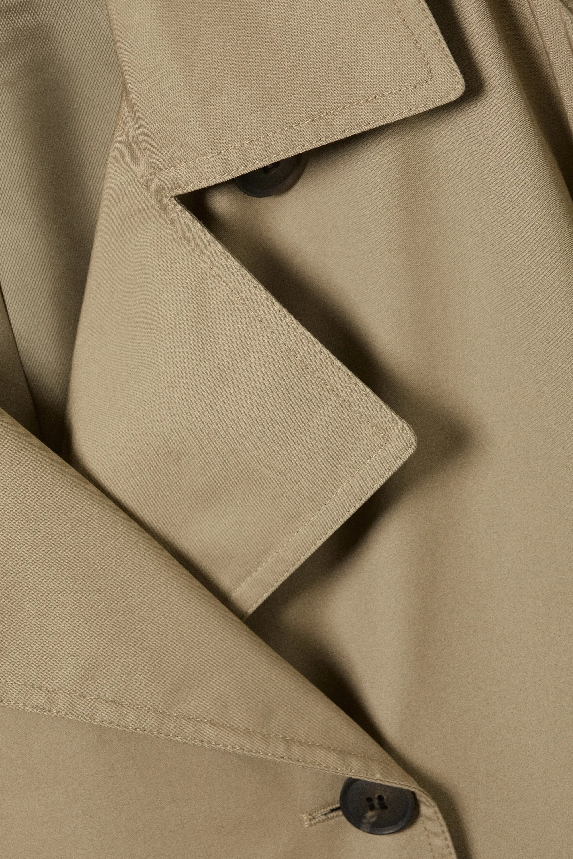 Trench en toile oversize croisé - Beige