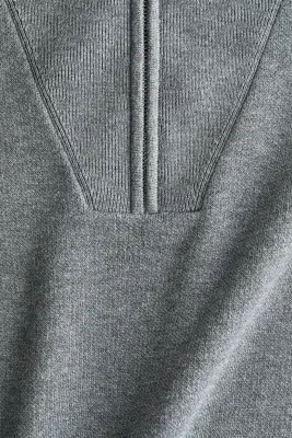 Pull à col zippé - Gris chiné — photo 4