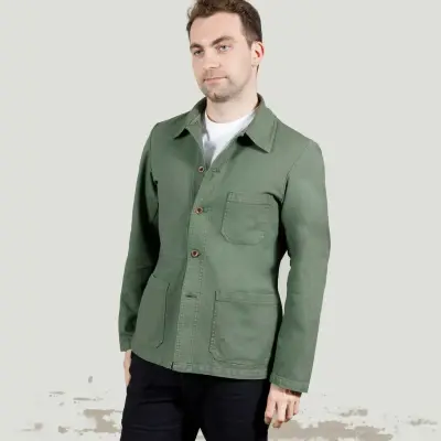 Veste de travail authentique coton bio 1G/5C - Vert Jade — photo 3