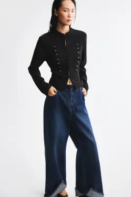 Veste en jersey crêpe - Noir — photo 2