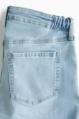 MAMA Wide Low Waist Ankle Jeans - Bleu denim clair — photo 5