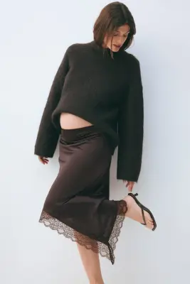 MAMA Jupe asymétrique - Marron foncé — photo 2