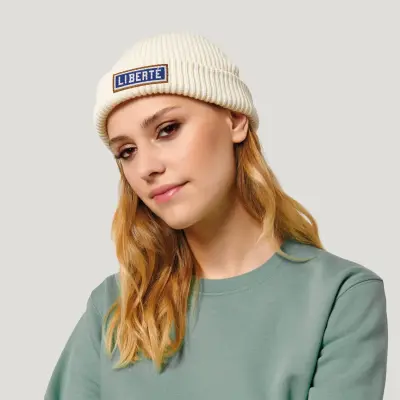 BONNET COTON BIO – BRODERIE MÉTRO PARISIEN - LIBERTÉ - ÉCRU — photo 2