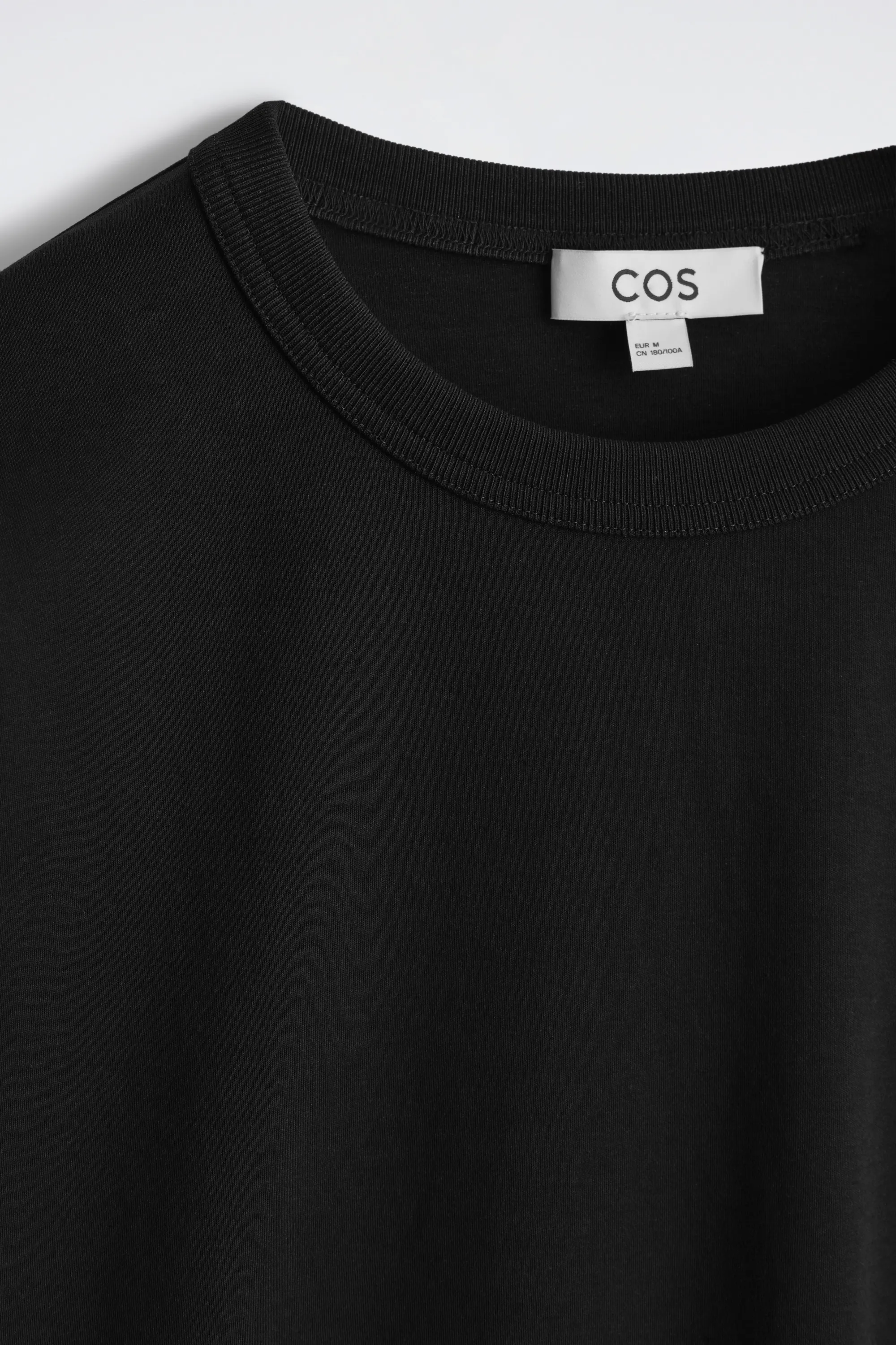 T-SHIRT DÉCONTRACTÉ À MANCHES LONGUES EN JERSEY - NOIR