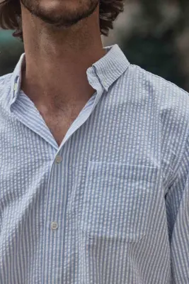 Chemise Paradis rayures bleues et blanches — photo 2