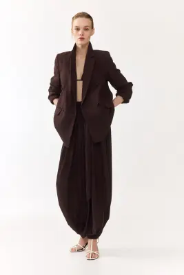 Blazer à fermeture croisée - Marron foncé — photo 2