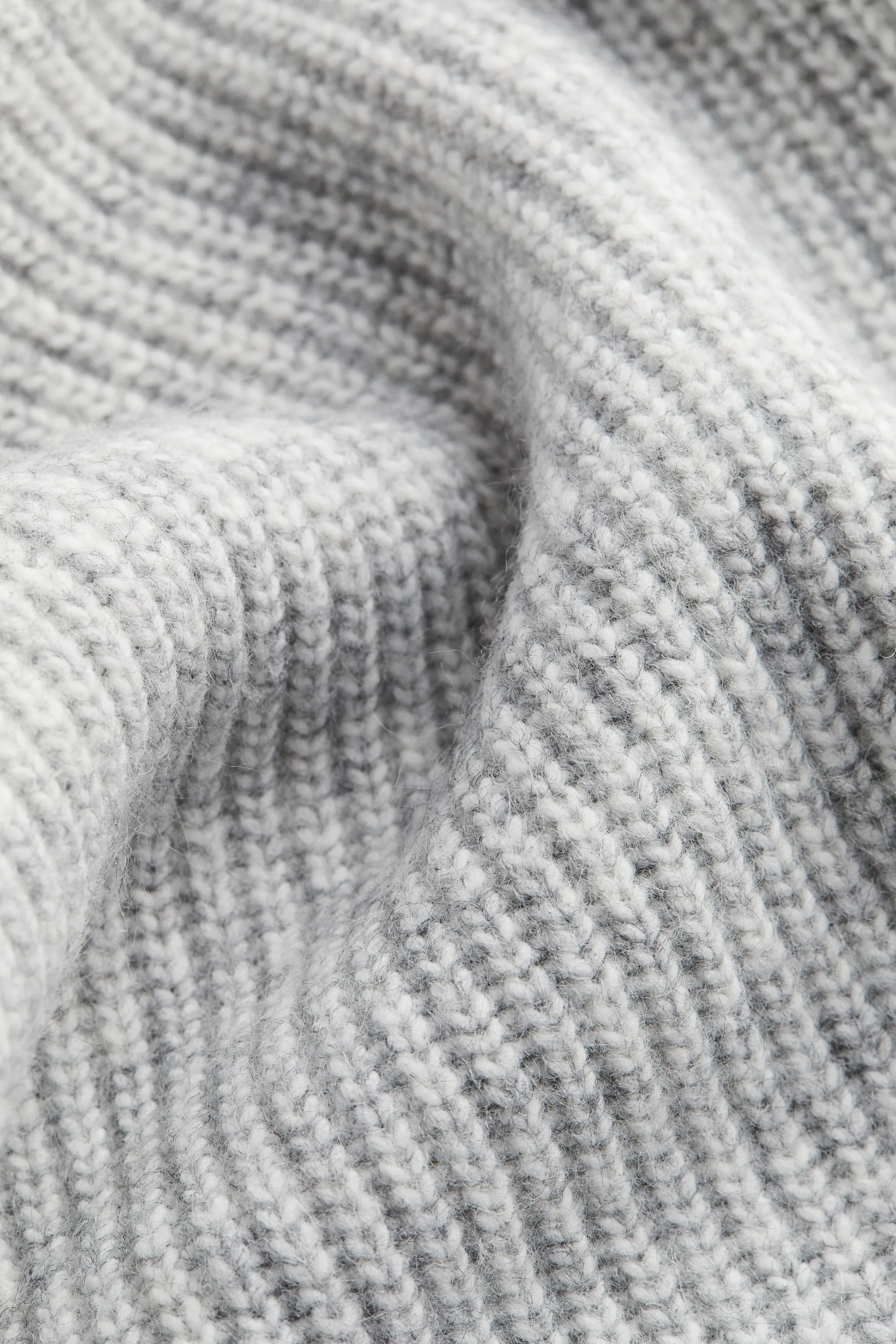 Rib-knit pencil skirt - Gris clair chiné
