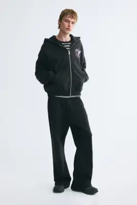 Veste imprimée Oversized Fit avec capuche et zip - Gris anthracite/Black Sabbath — photo 3