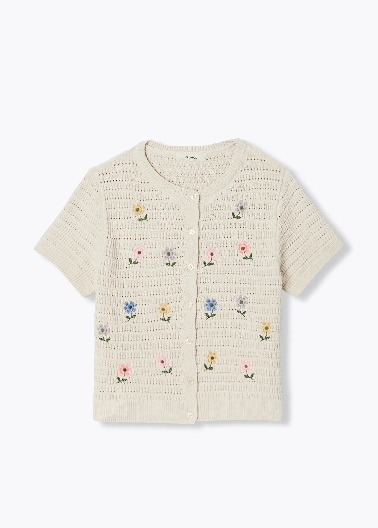 Cardigan brodé de fleurs Femme