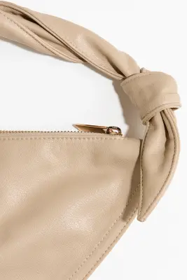 Sac porté épaule façon foulard - Beige clair — photo 3
