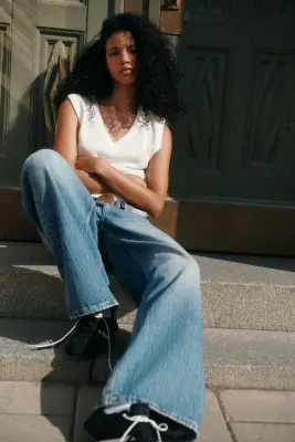 Baggy Low Waist Jeans - Bleu denim — photo 2