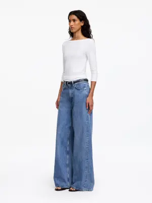 Boat-Neck Top - Blanc — photo 1