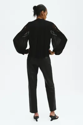 Blouse façon crochet - Noir — photo 3