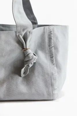 Tote bag avec détails noués - Bleu ancien pâle — photo 1