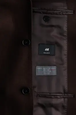 Veste Regular Fit en cachemire mélangé - Marron foncé — photo 5