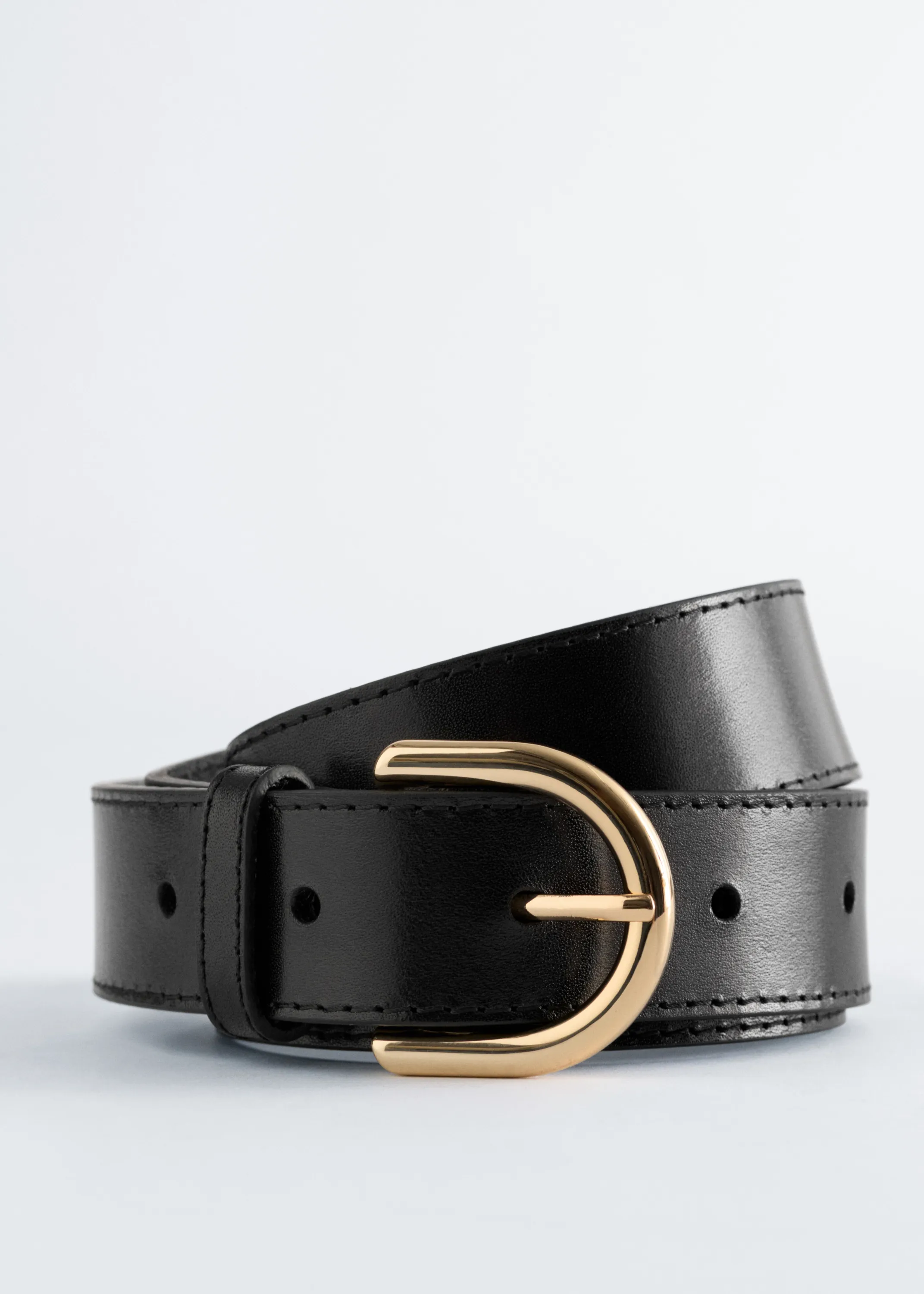 Ceinture en cuir classique - Noir