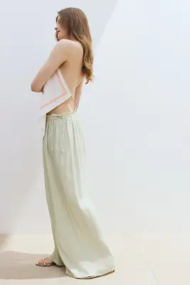 Pantalon large avec cordon de serrage - Vert ancien clair — photo 3
