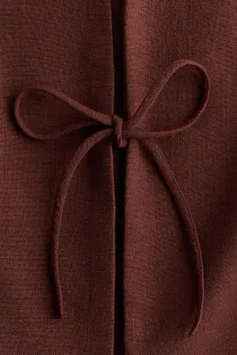 Gilet sans manches avec détails à nouer - Marron foncé — photo 4
