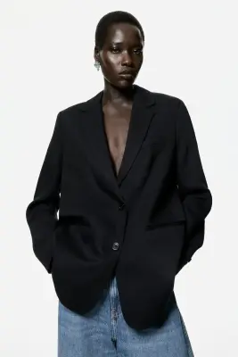 Blazer à fermeture droite - Noir — photo 2